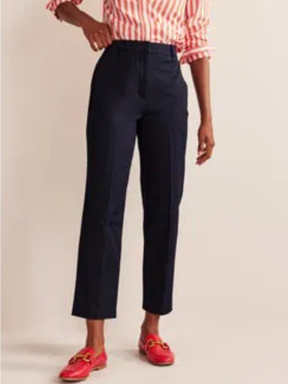 Boden Navy Blue Kew Bi-Stretch Trousers Women’s 6R Ankle Pants